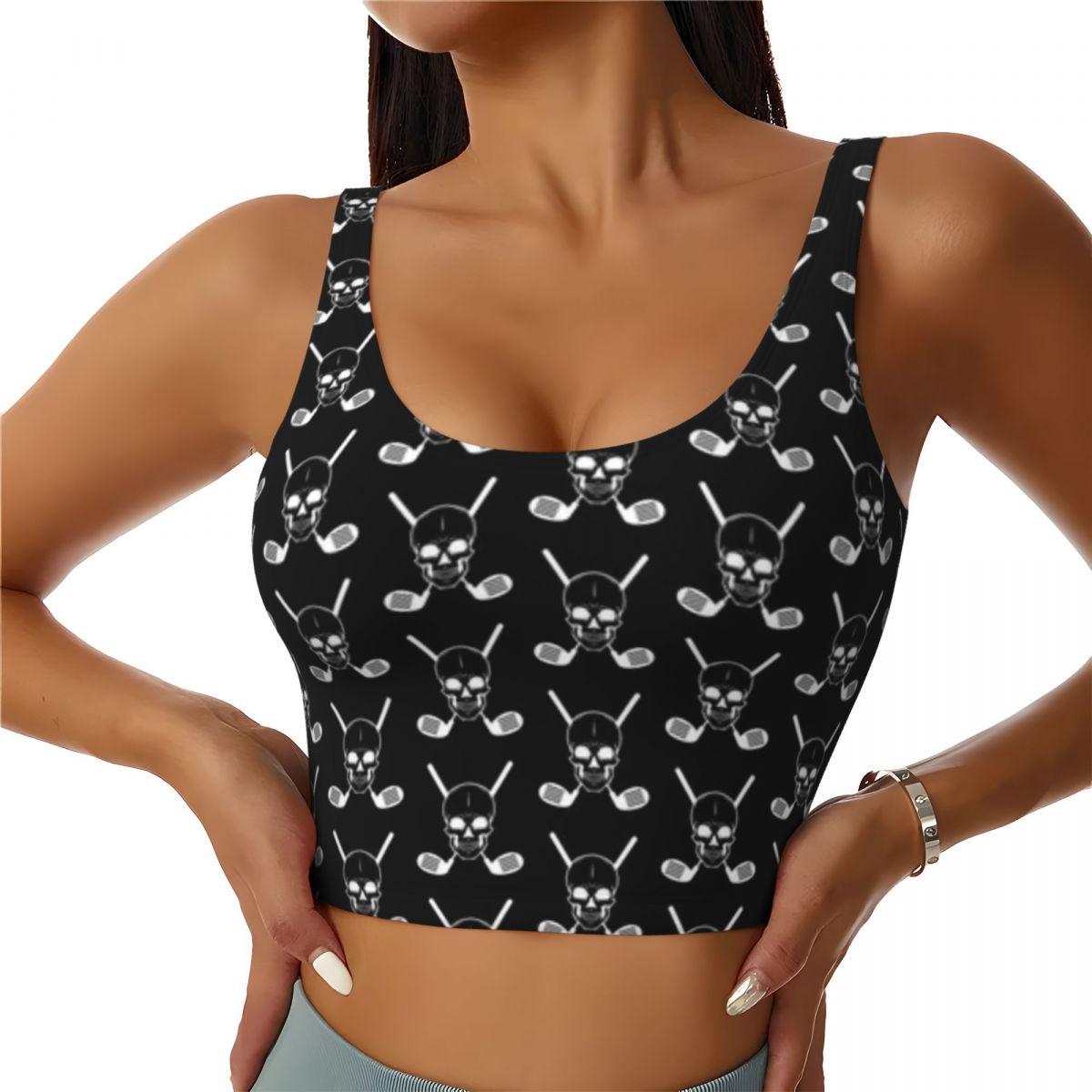 Yoga Fitness Club - Top imbottito da yoga con stampa
