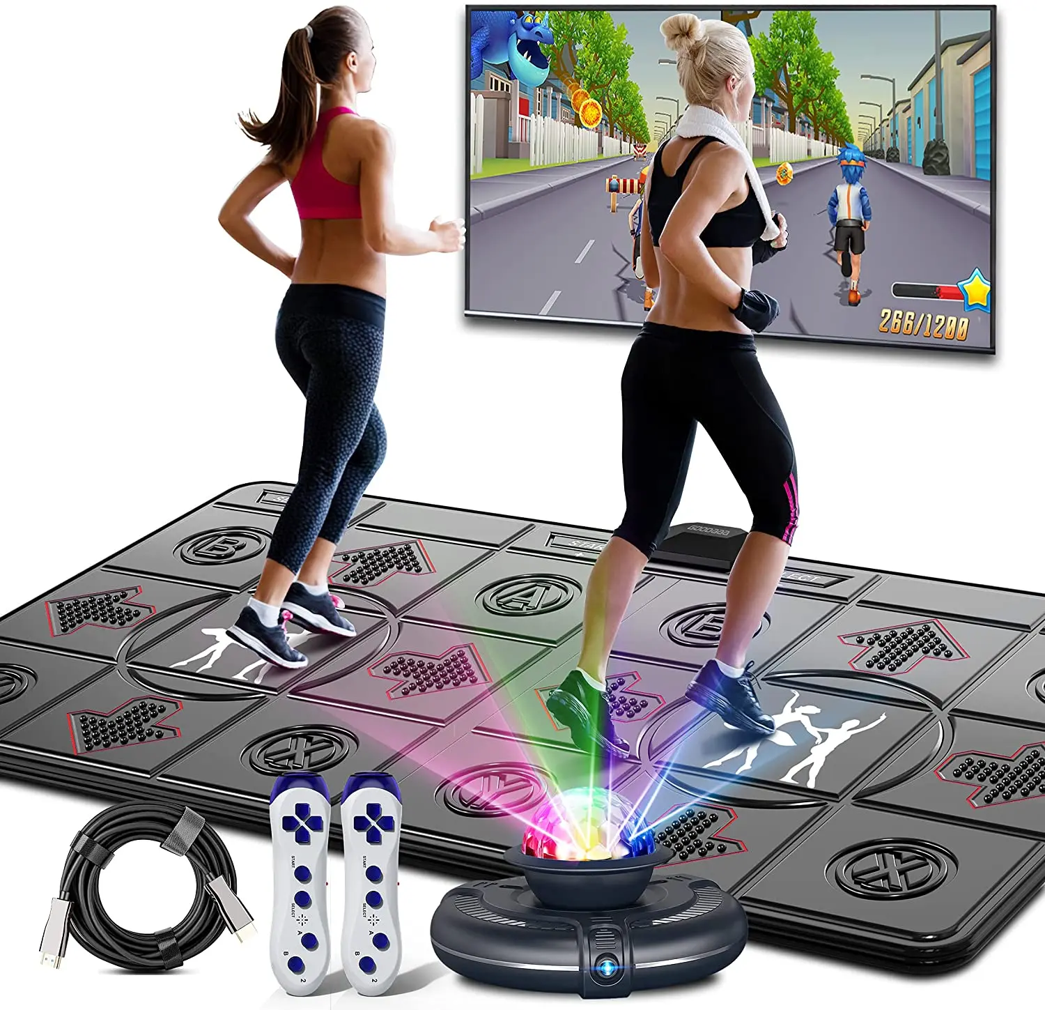 Yoga Fitness Tva - Tappetino da ballo wireless doppio per