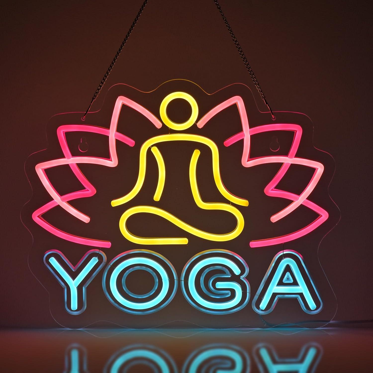 Yoga Fitness Club - Insegna al Neon Yoga, Luci al