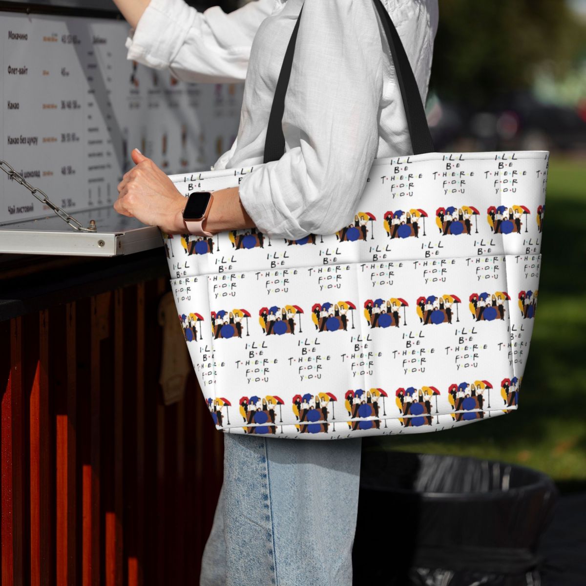 Yoga Fitness Tva - Borsa tote da spiaggia Friend TV