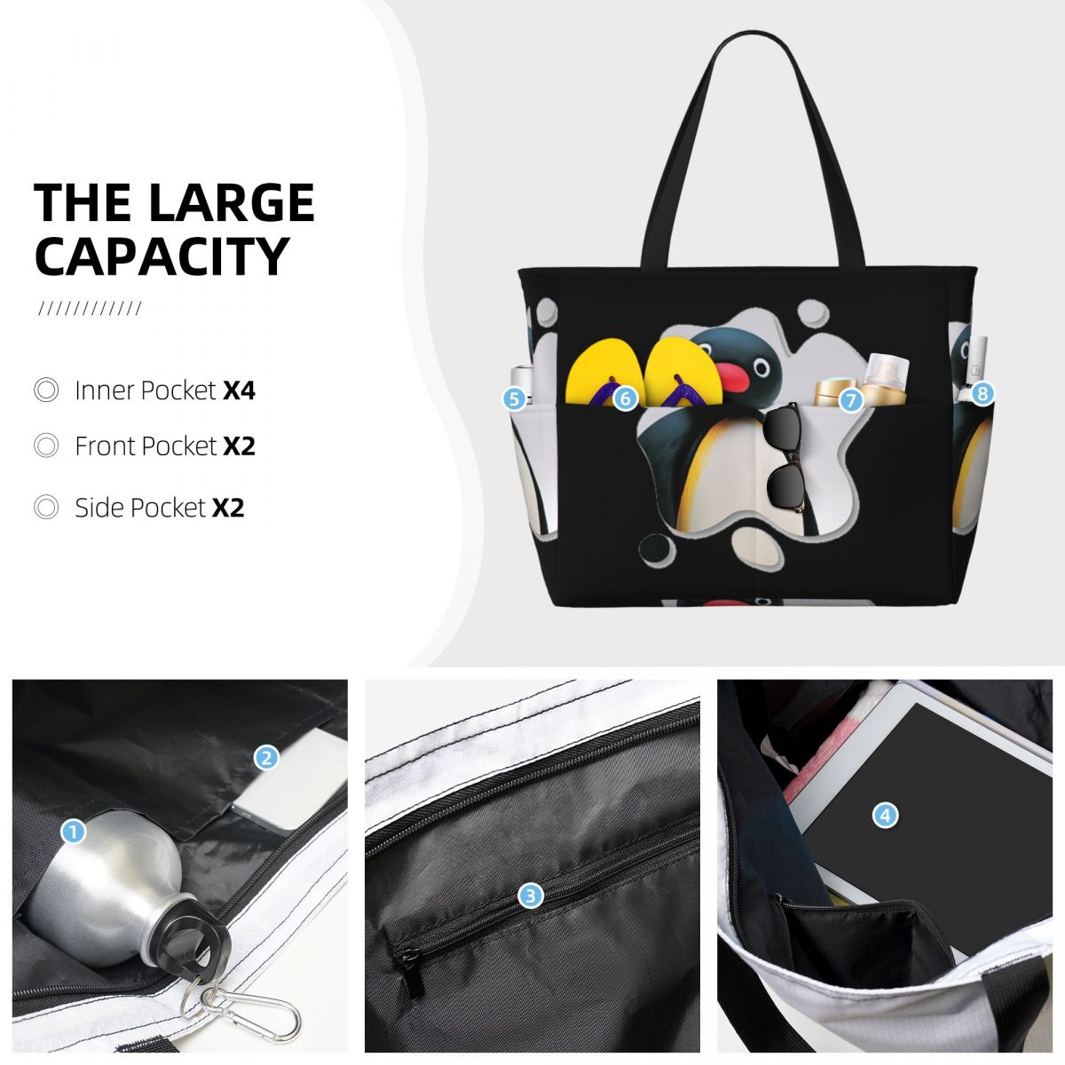 Borsa tote da spiaggia Pingu P - Yoga Fitness Tva recensione e prezzo