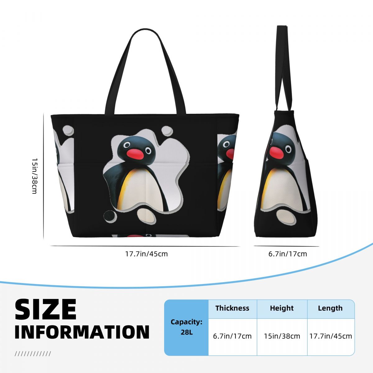 Borsa tote da spiaggia Pingu P - Yoga Fitness Tva recensione e prezzo